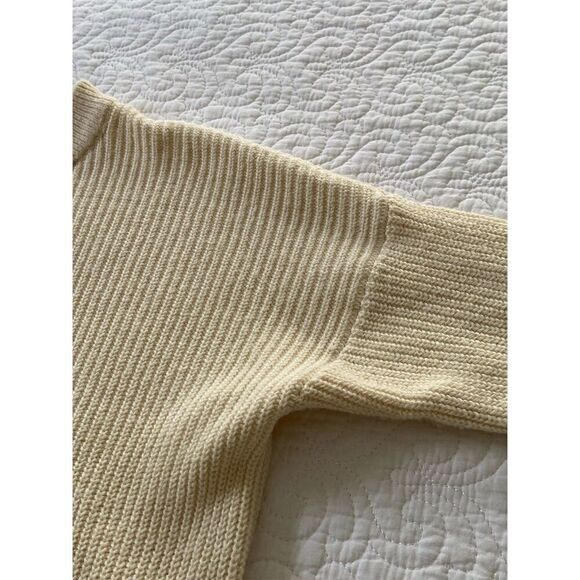 Madewell Ivory Patch Pocket Pullover Sweater Size S Long Sleeve Crew Neck - Picture 7 of 13